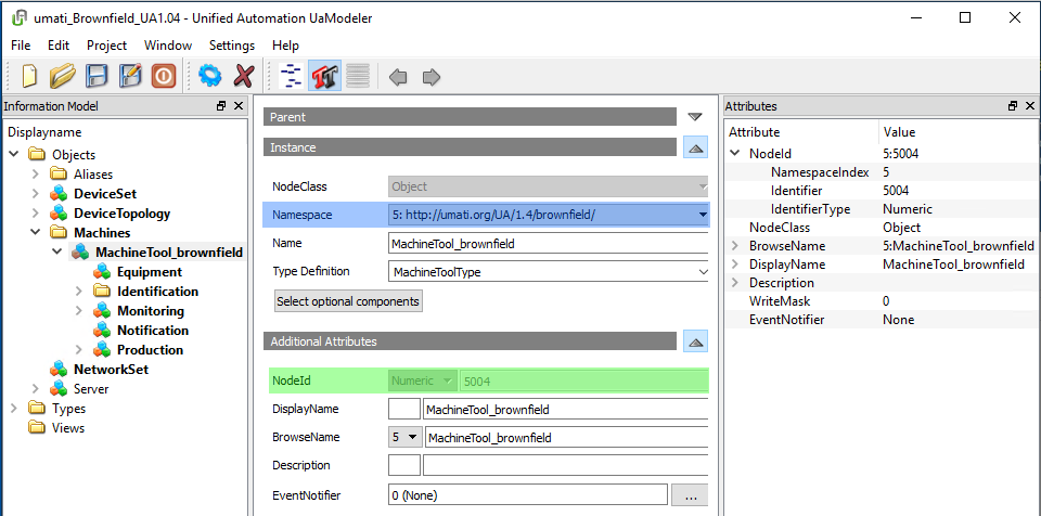 UaModeler Device Model Config