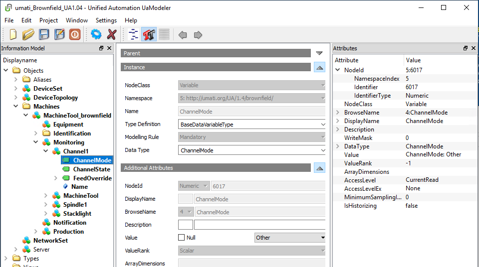 UaModeler Device Model Mapping